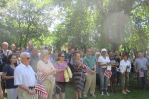 Nonprofit organization Friends of African American Cemetery holds a solidarity ceremony at the Greenwood Union Cemetery on June 18 in response to acts of vandalism. Photo courtesy Tom Kissner