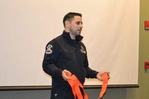 Purchase College EMS founder Stephen Schiff, of Eastchester, teaching an EMT certification class. The college’s EMS unit has cut emergency response times on campus by as much as 15 minutes. Photo courtesy SUNY Purchase College