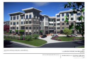 Normandy Real Estate Partners and Toll Brothers have begun breaking ground on Harrison’s first mixed-use development at 103-105 Corporate Park Drive, which is situated along the Platinum Mile. Photo courtesy Normandy Real Estate Partners
