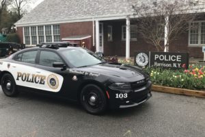 The Harrison Town Council spent nearly $90,000 on two new vehicles for its Police Department, including an unmarked 2017 Dodge Charger, pictured. Photo/Franco Fino