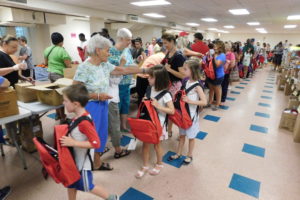 On Aug. 15, volunteers for Helping Hands for the Homeless & Hungry, a nonprofit that helps collect donations for families in need, will create assembly lines to fill backpacks for students.
