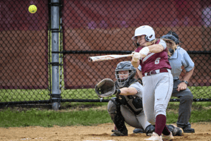 Gabriella Tirano connects for a home run against Nyack on May 21.