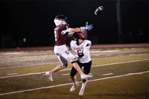 Chris McLaughlin catches a pass against Eastchester on Oct. 6.